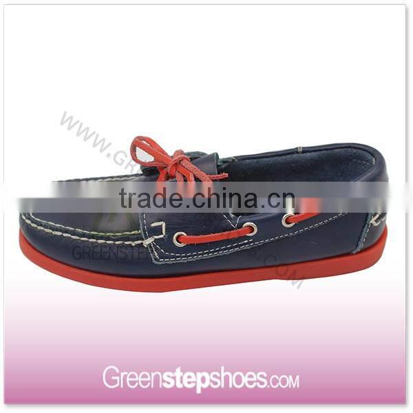 Laser cut outsole moccasin cow leather men boat shoes