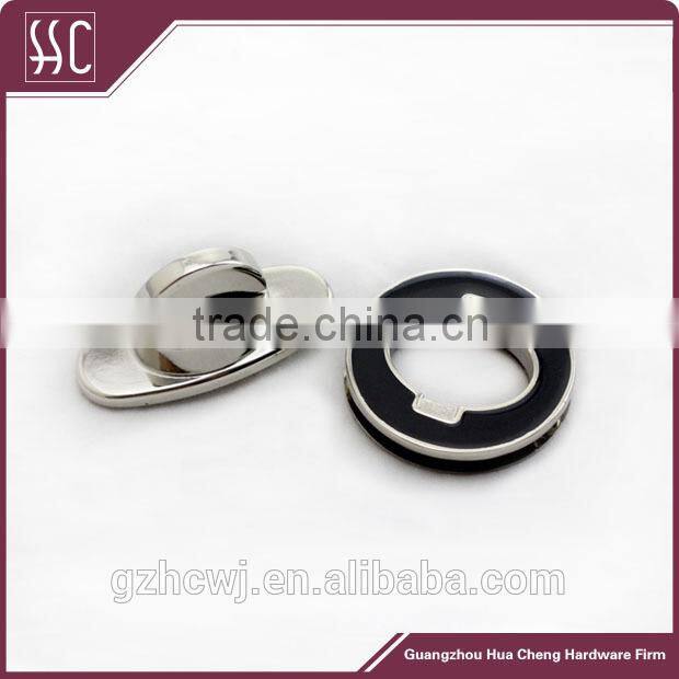 round shaped metal turn lock, black metal handbag lock