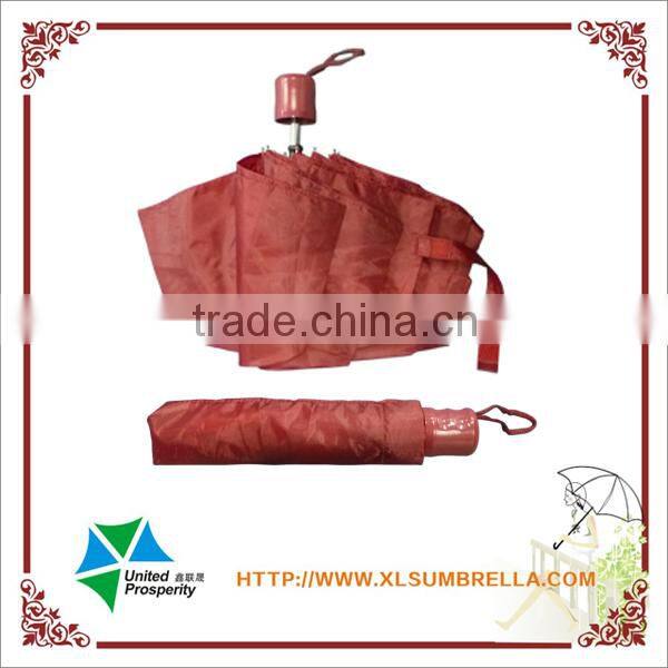 21" 3 fold cheap red umbrella from China manufacturer