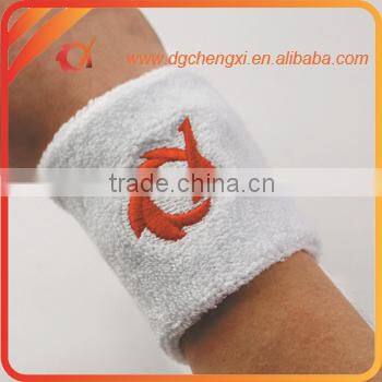 2015 Embroidery Sport promotion Cotton Custom Wristband /Sweatband