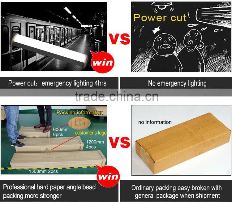 600mm 1200mm 1500mm IP65 emergency light led tri-proof light