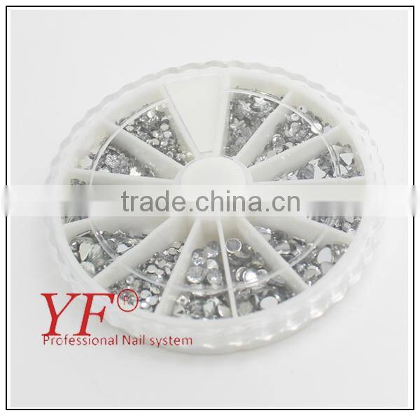 Round box package color nail rhinestone for nail art