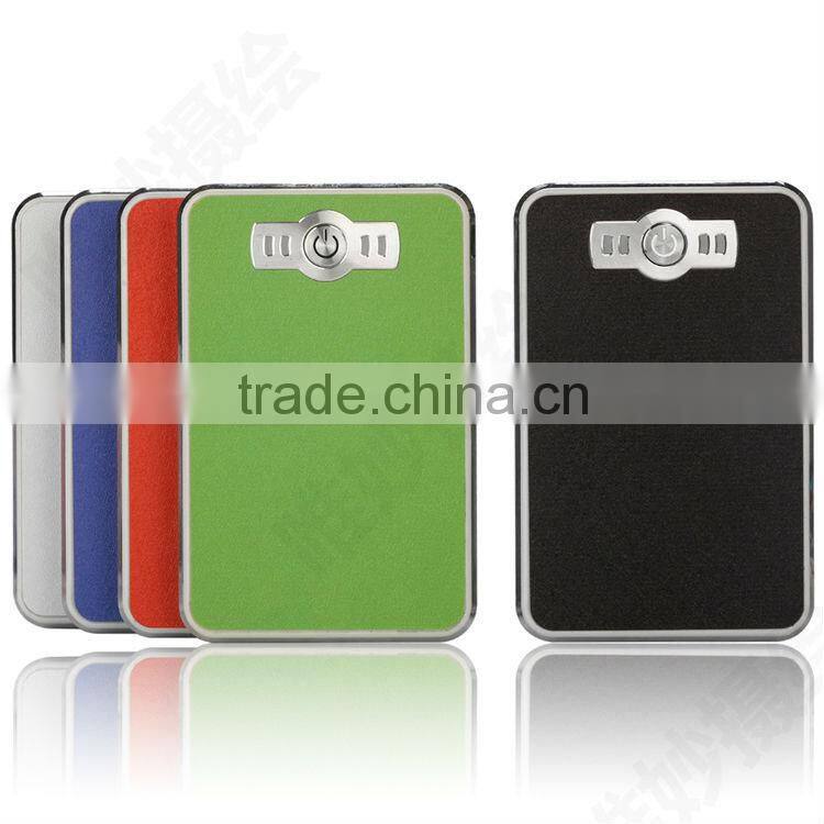 traveling 2 USB 2.1A output rechargeable leather power bank 10000