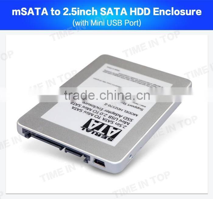 mSATA to 2.5inch HDD Enclosure with Mini USB Port