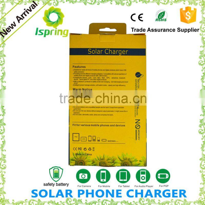 Outdoor Travel Waterproof Solar Power Bank Portable Solar 8000mah Battery For Mobile Phone Charger Power Bank