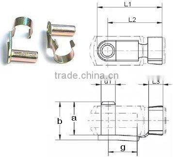 8-32mm 16x16 and 8T white zinc plated Clevis with M8