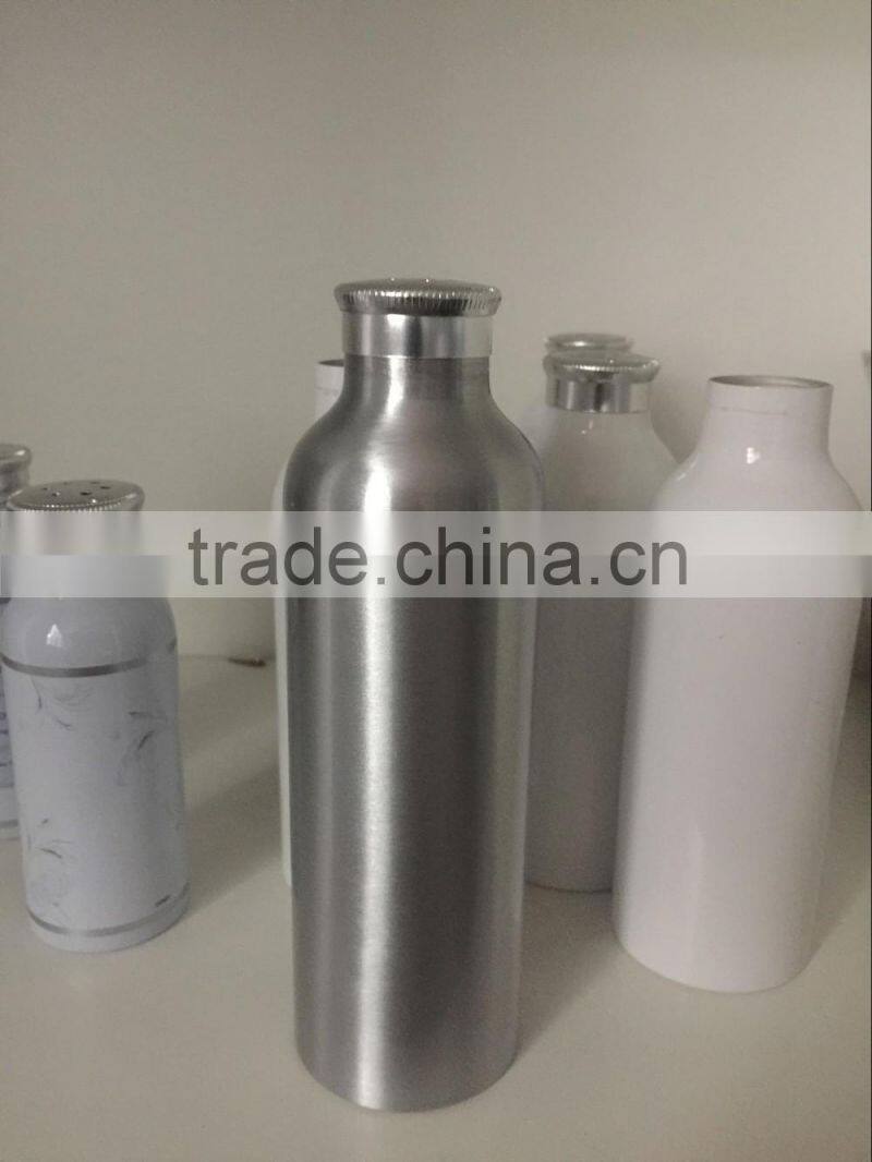 Recycled Empty aluminum powder bottle with oxidic sifter closure