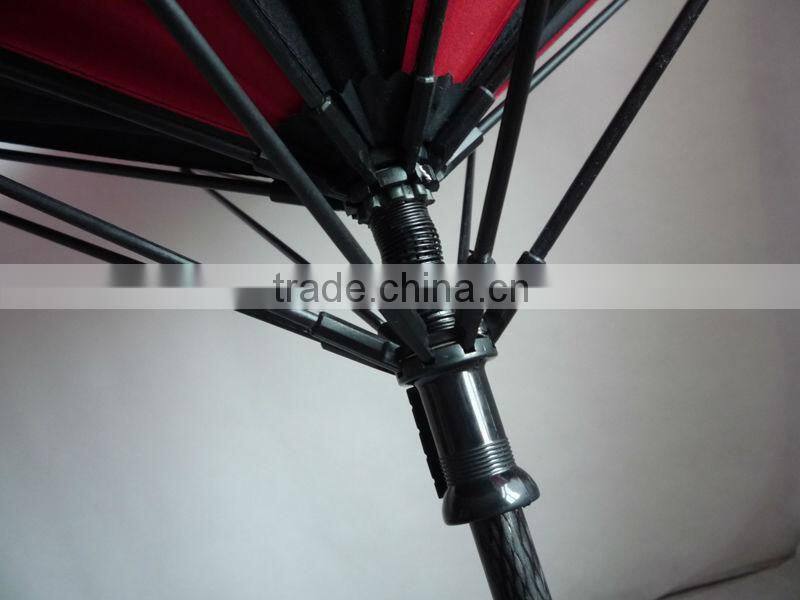branded golf umbrellas with 2 layers windproof fiberglass frame in large size