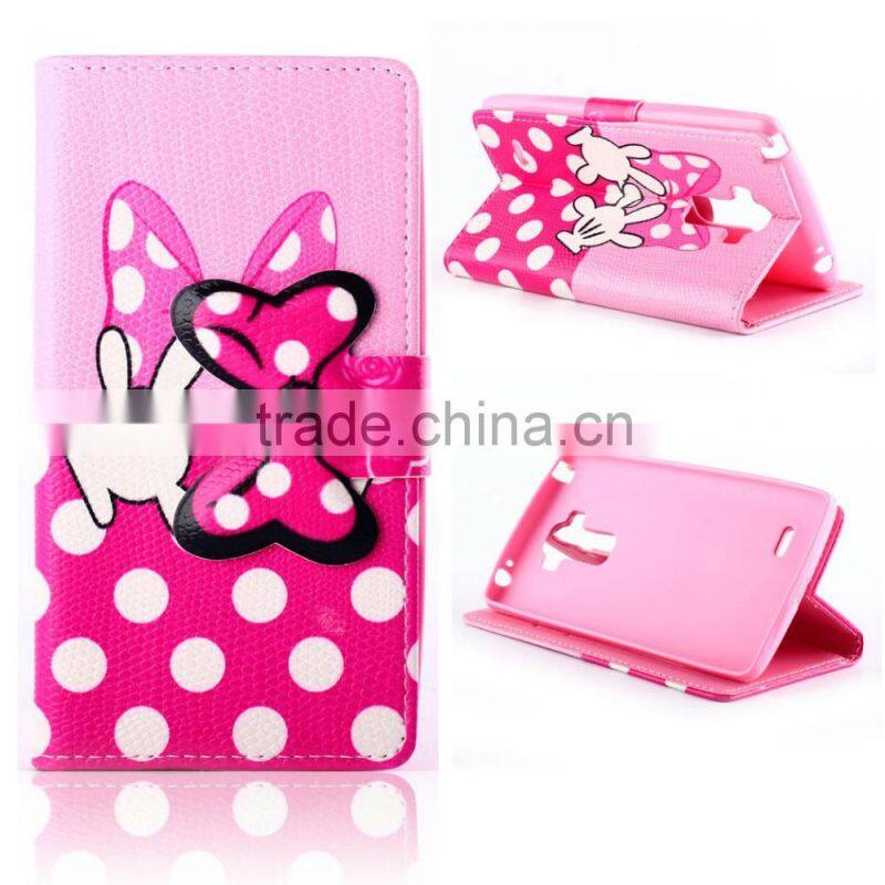 Wallet leather case with card pockets for LG G4 Stylus, For LG G4 Stylus leather case, Customized is acceptable