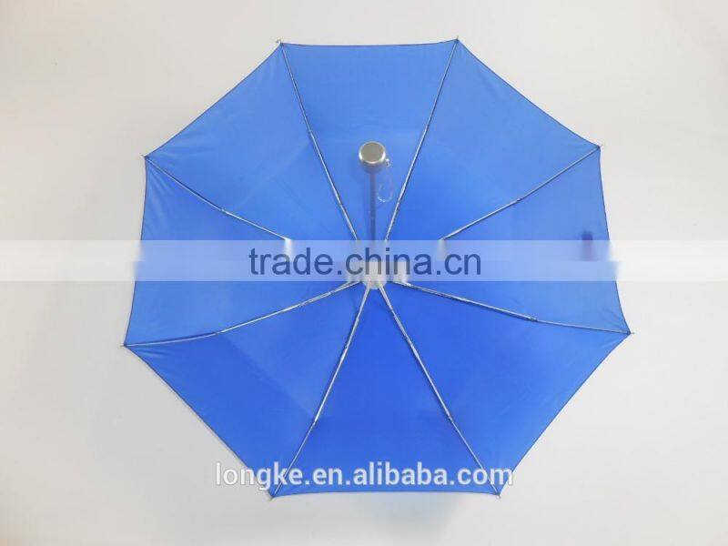 regular blank fold umbrella 3 folding light blue umbrella
