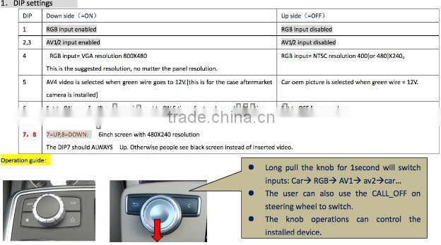 car interface for Mercedes Benz 4PIN round connector With Guide line and GPS box