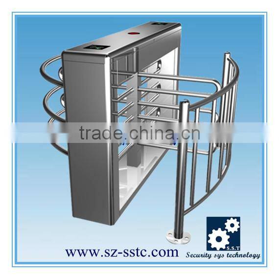 Stainless steel tripod turnstile for managing crowd access