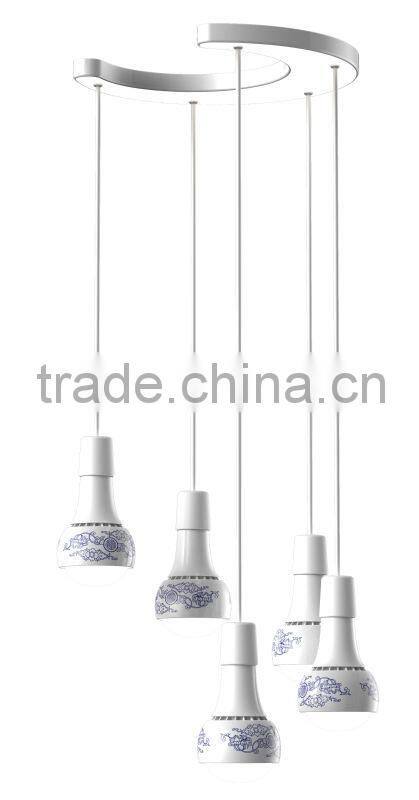 LED crafts,led droplight LED ceramic lamp ,LED ceramic bulb,ceramic holder ,indoor droplight"Annular top"