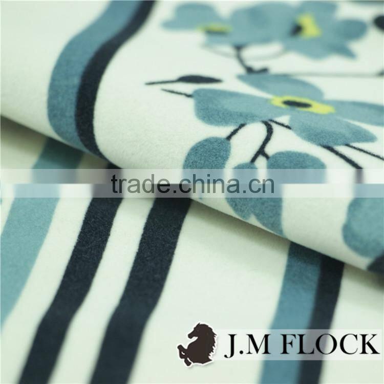 Bule Flower Pattern Made in China Print Flock Manufacturer Textiles Animal Printing Fabric