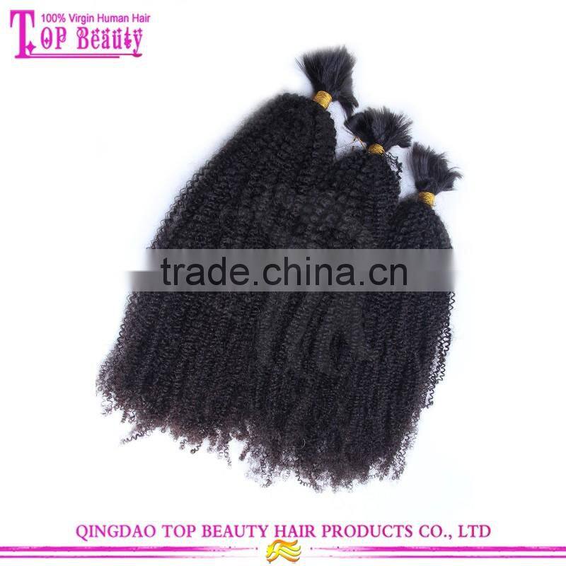 2016 Hot sale 100% brazilian bulk hair extensions without weft virgin bulk hair for braiding