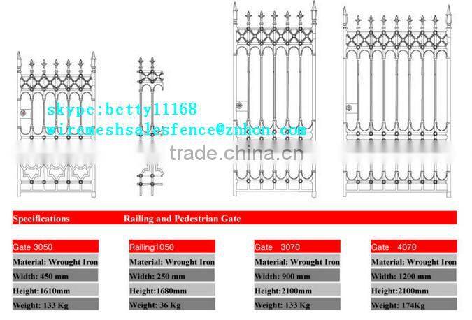 Retractable main fence wrought iron gate designs