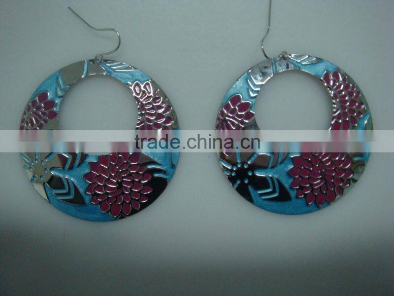 2016 flower double stud earrings round shaped earrings