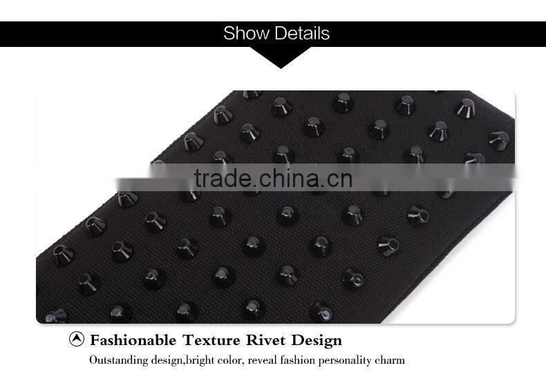 2016 Europea style factory directing selling high quality women blue clutch bag with rivet