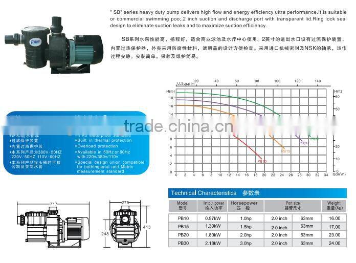 Low price factory direct supply circulation water pump for swimming pool
