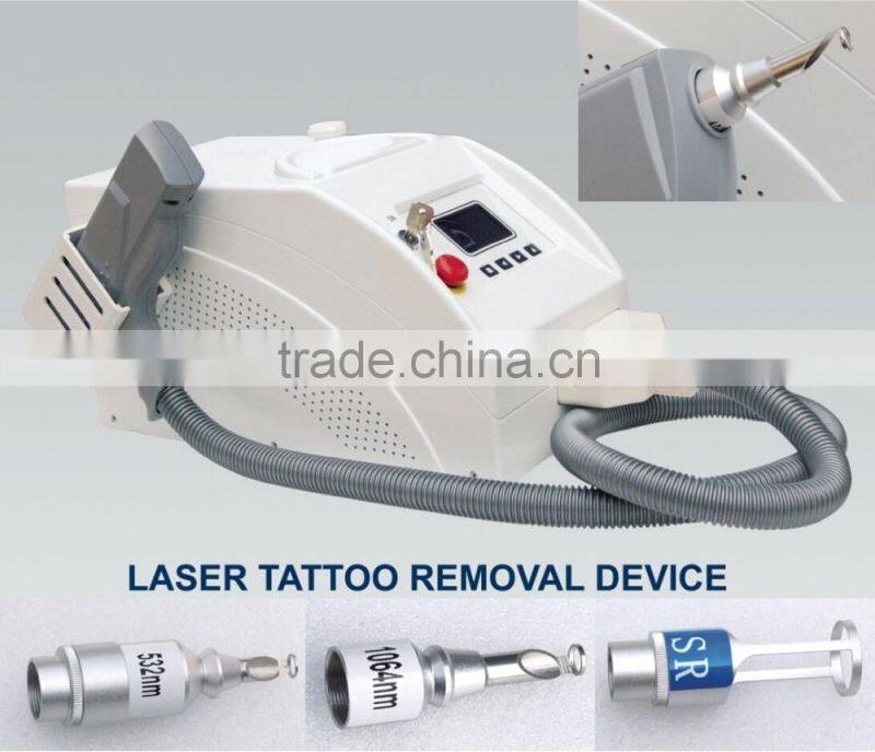 3 different treatment heads ND YAG Laser Different colors tattoo removal