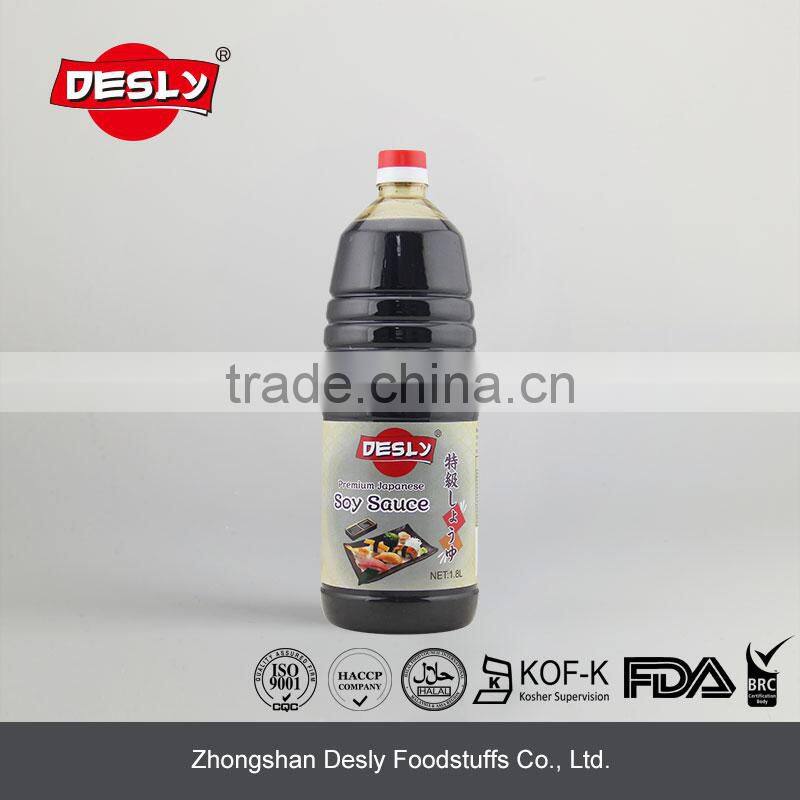 Bulk pack premium kikkoman flavor Japanese soy sauce 1.8L