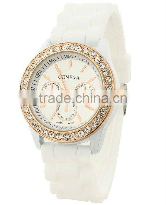 Custom Charming geneva platinum watch japanese movement