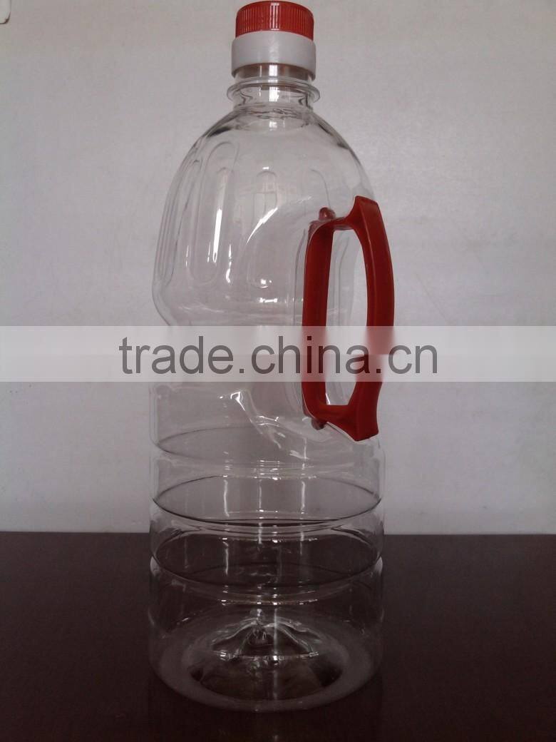 Crude bulk type processing and cooking use cooking oil bottle for plastic with handle 1.8L
