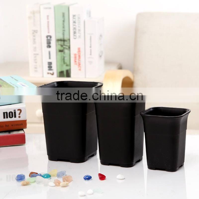 Factory price square colorful large plastic flower pot, nursery planting flower pot for indoor and outdoor