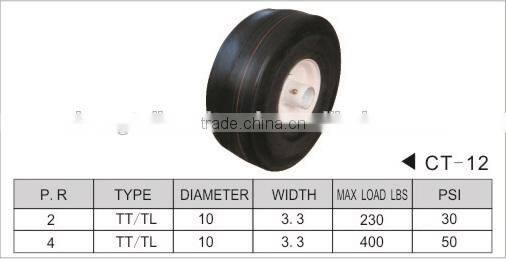 4.10/3.50-4 pneumatic tubeless smooth handtruck wheel lawnmower wheel hand trolley wheel