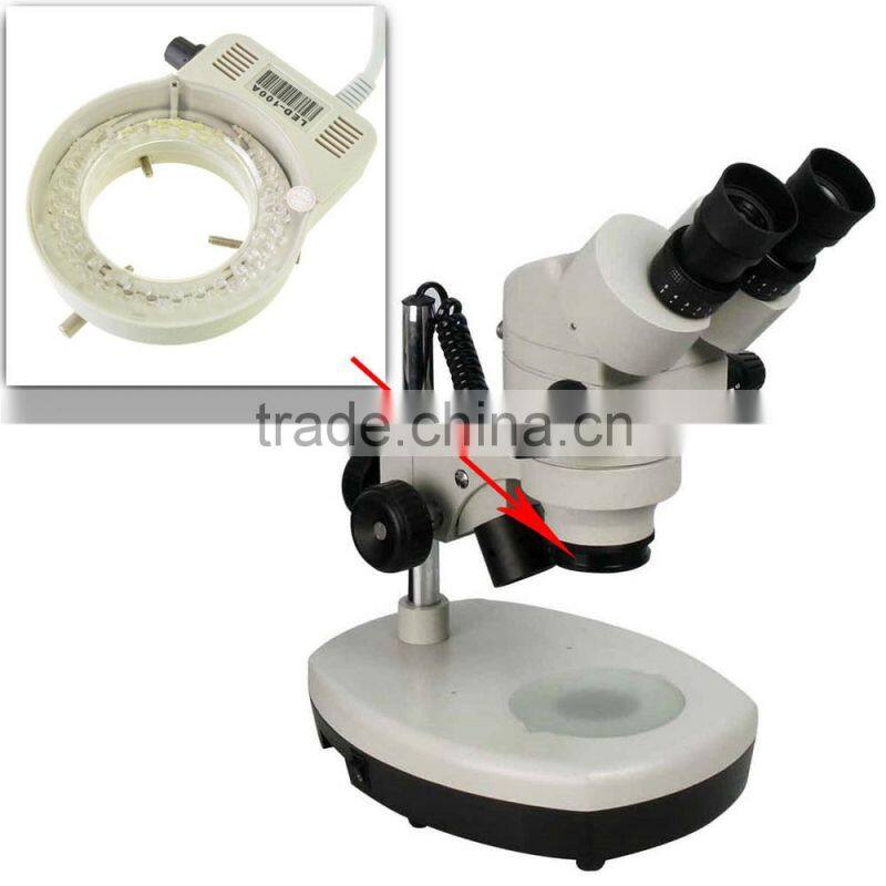 White 4.5W 100-240V 60LED Adjustable Ring Light Lamp for Stereo Zoom Microscope