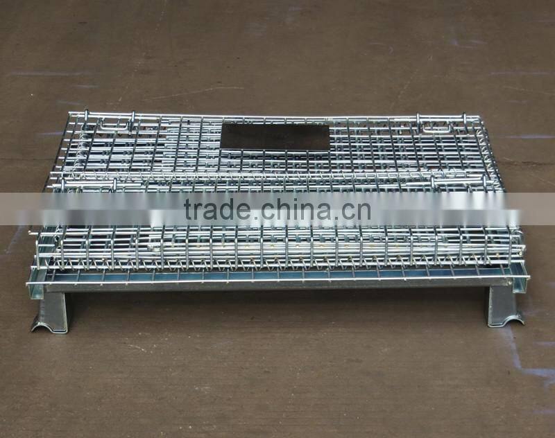 hot sale easy folding storage cage ,wire container for Warehouse
