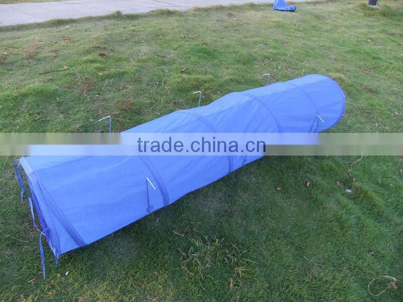 hot selling Pet Products Blue 190T Polyester with 6pcs steel sticks dog Training Tunnel