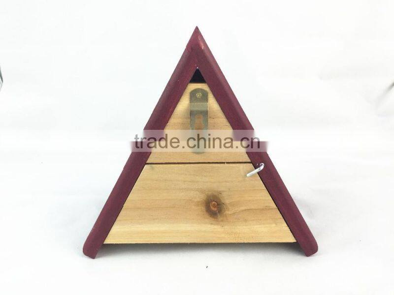 Triangle wooden bird house,FSC wooden bird nest, pet house