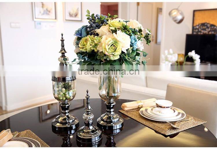 New design european style home wedding decor transparent glass vase
