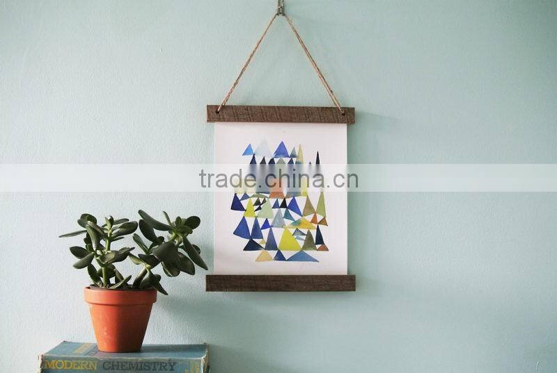 Wooden poster hanger