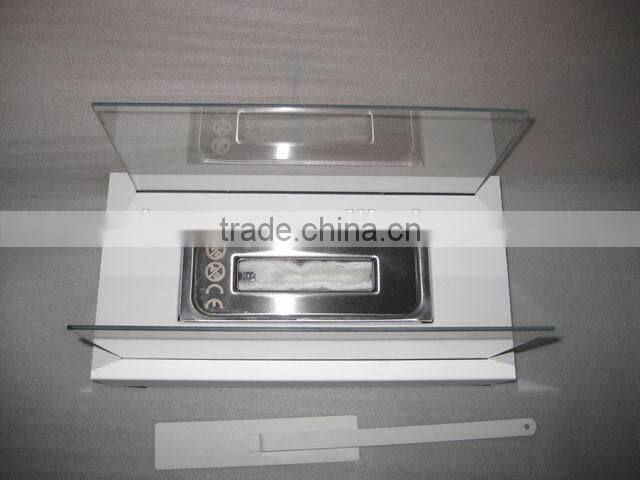 free standing outdoor iron sheet metal box bio fireplace with tempered glass