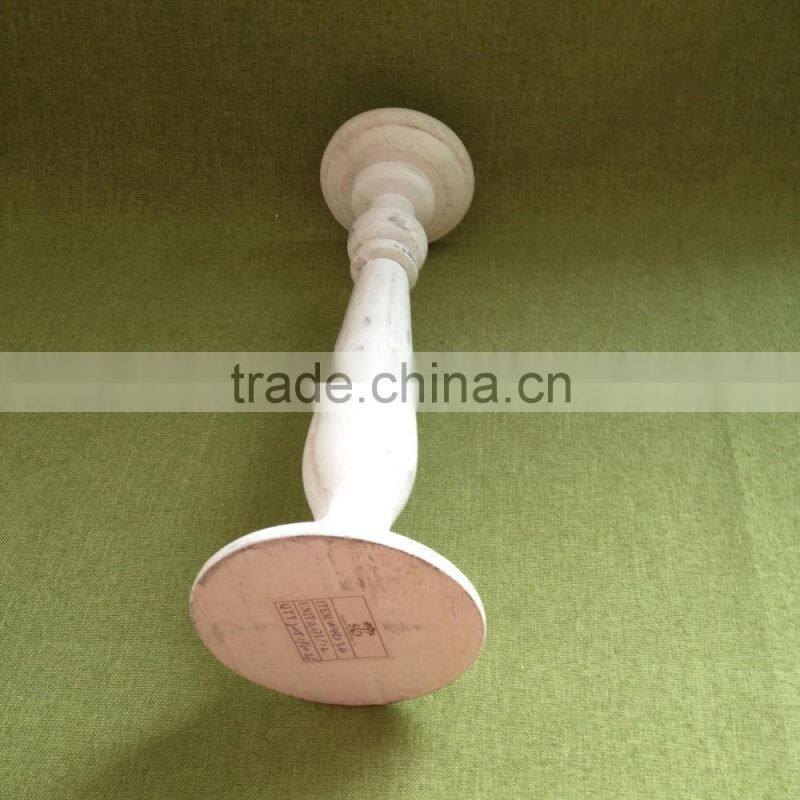 Trade assurance antique grey color handmade wedding decorative small wood candle holder