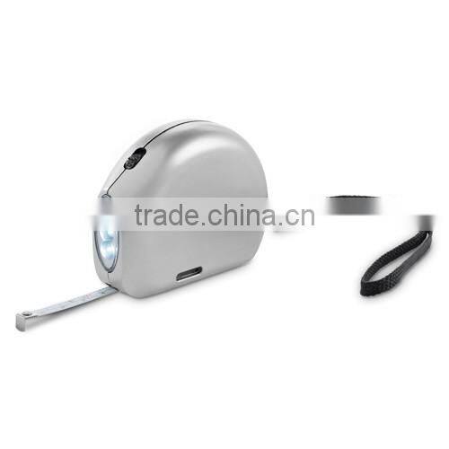 Dynamo torch with 3 LED and 1m tape measure