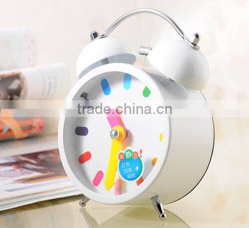 Supply Fashion colorful ultra-quiet Twin Bell alarm Clock / with light alarm clock
