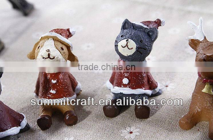 Mini resin looking at the sky of 7 animals dolls figurine christmas toy