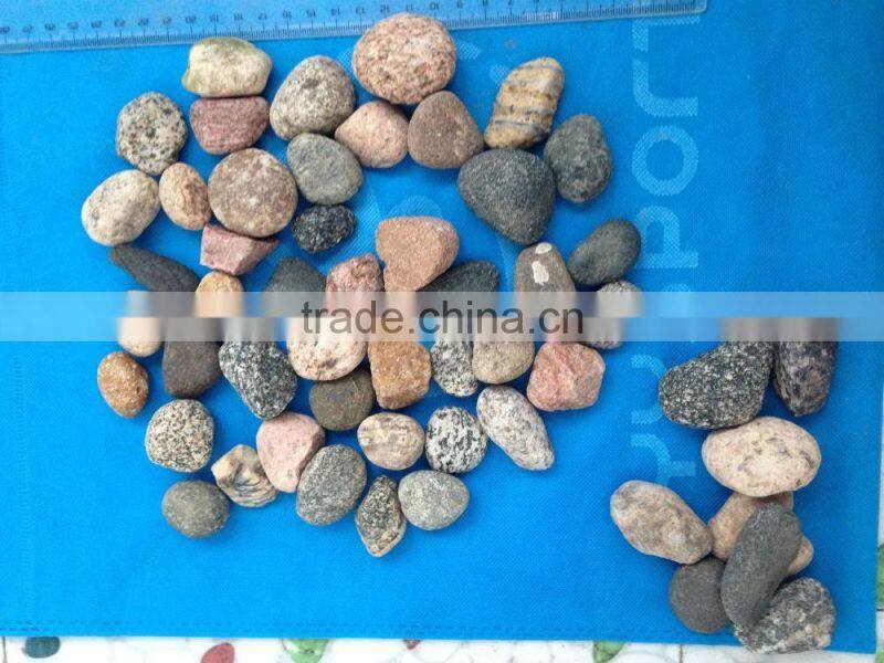 mixed color flat pebble river stone, natural pebble stone