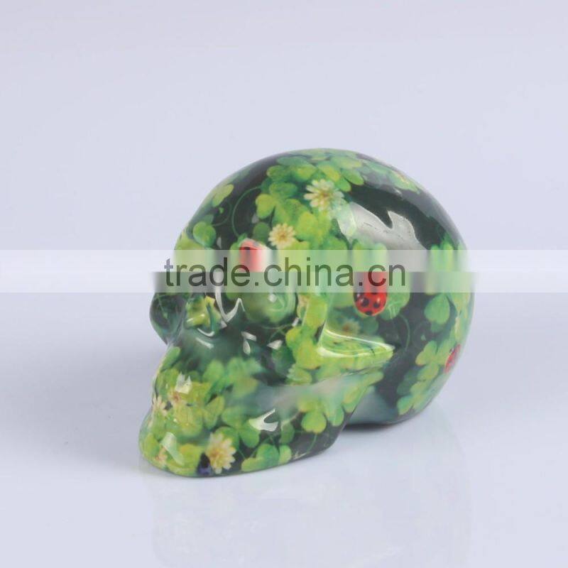 New design Ceramic black skull shape piggy bank