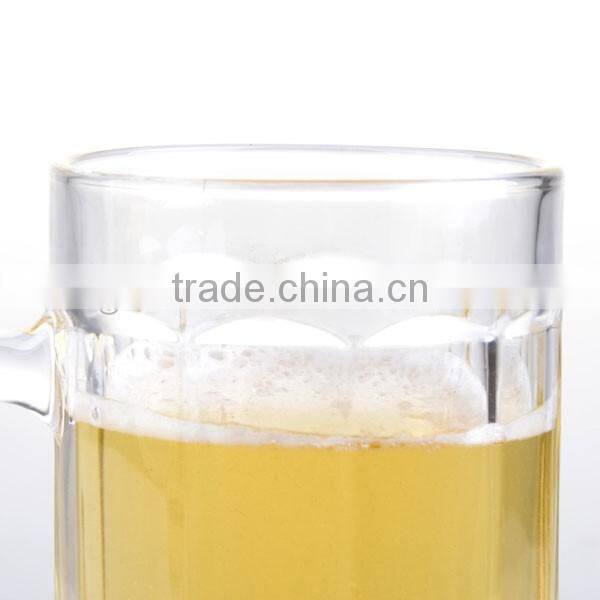 Clear machine made glass beer mug 1.5 liter