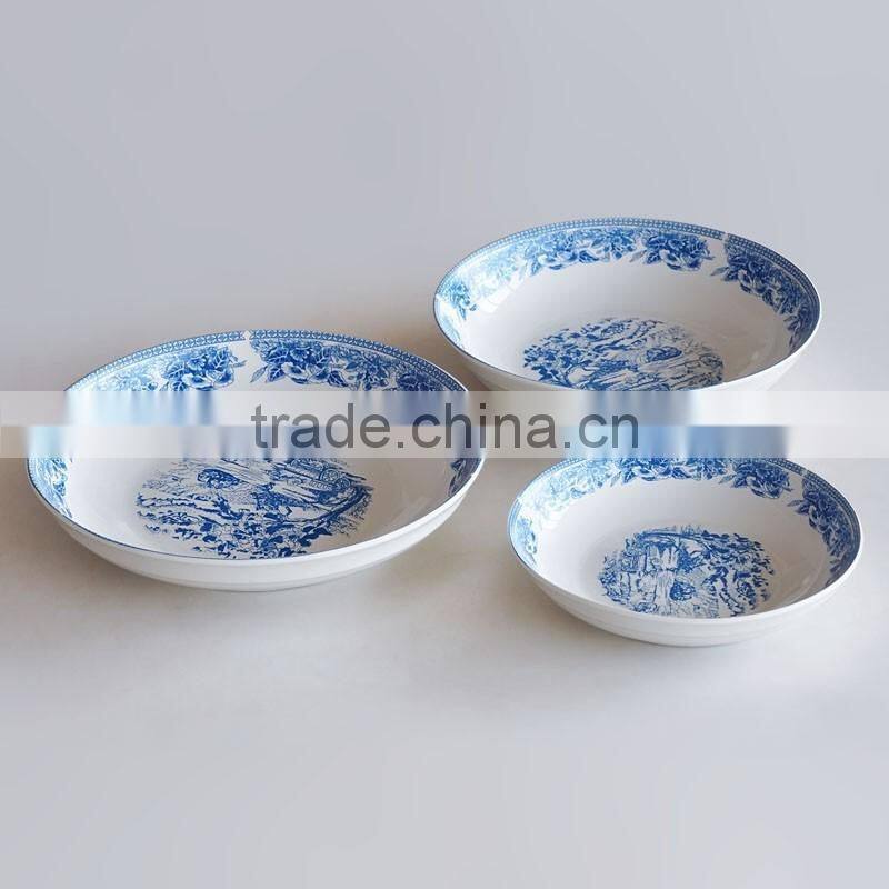 5PCS Pasta Bowl Set, Porcelain with Decal