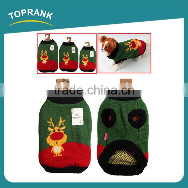 Fashion design Christmas reindeer pattern polyester winter knit sweater for dog