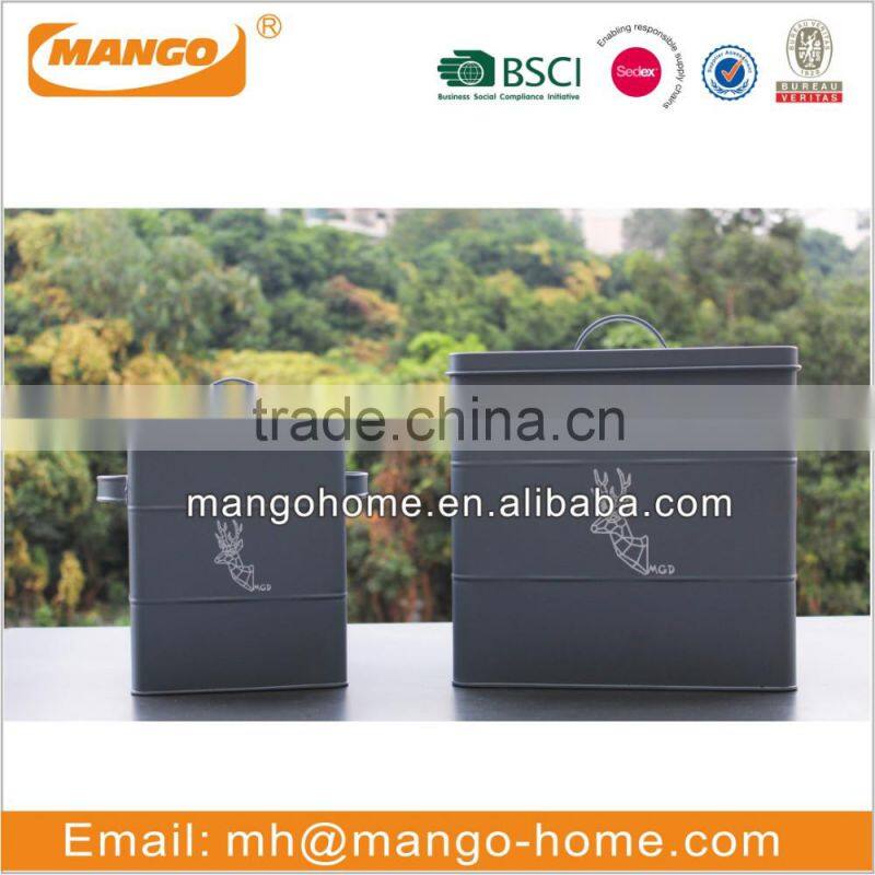 Round metal food airtight storage kitchen canister set with lid