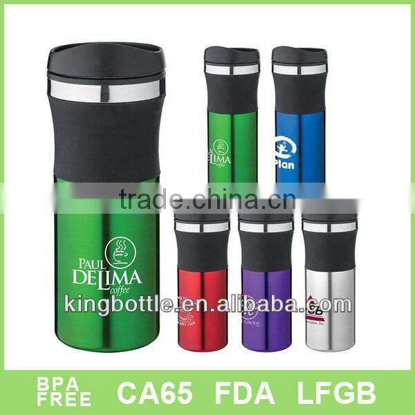 16oz Best selling stainless steel and plastic travel mug with black top