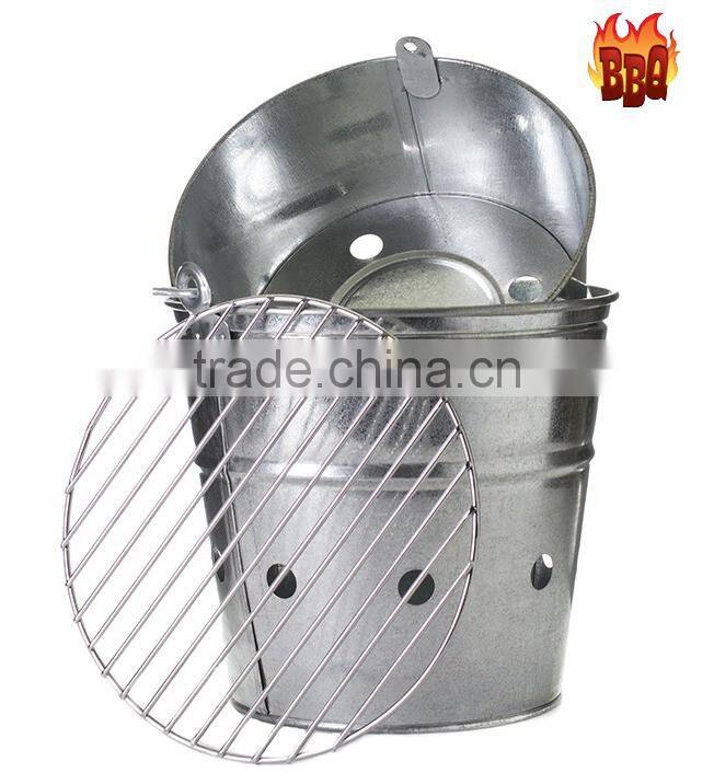 2015 Garden BBQ Bucket Outdoor Portable Charcoal Zinc Metal Grill