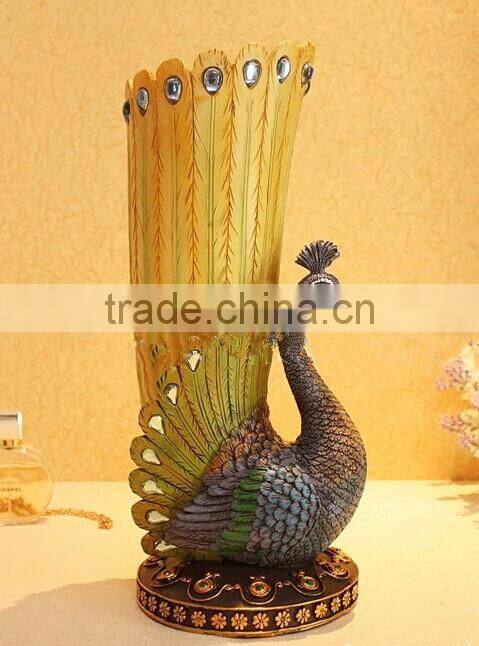 Polyresin Home Decorative Peacock, resin sculpture