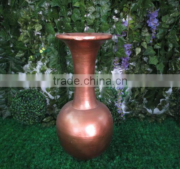 Fiberglass bronze color vase / decorative vase